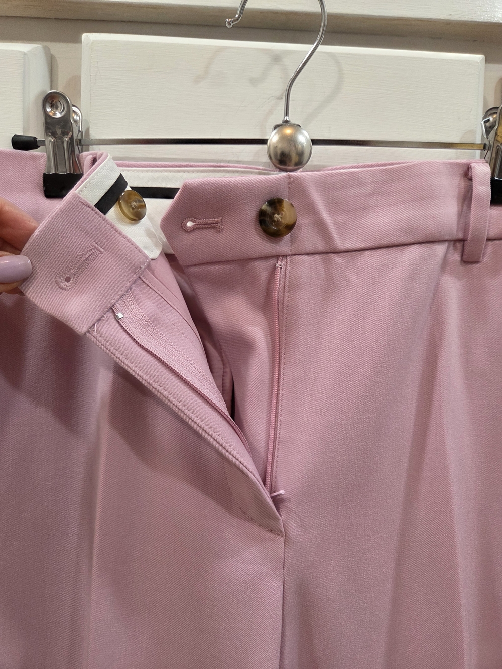 Ann Taylor Pastel Lilac Wide-Leg Trousers - Picture 7 of 10